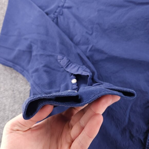 Faconnable Pique Knit Sleeves Back Pocket Mesh XL Button-Down Blue Pocket French - Picture 5 of 16